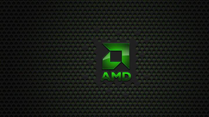 Amd Logo In Green On Dotted Background